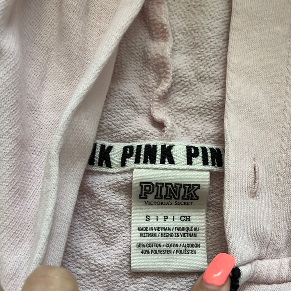 Pink Colorblock Zip-Up Hoodie - Picture 3 of 4